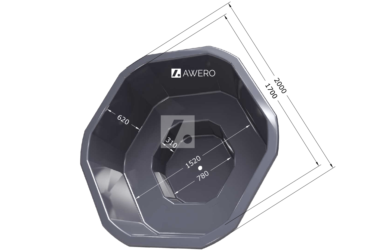 Tünnisisu kaksteistnurkne 2000x2000mm