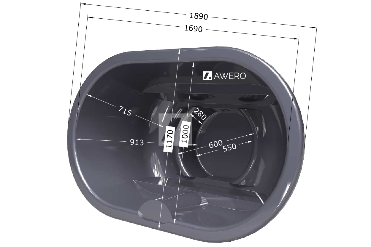 Tünnisisu ovaalne 1890x1170mm