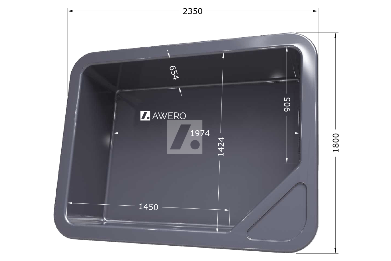 Minibasseini sisu 2350x1800mm