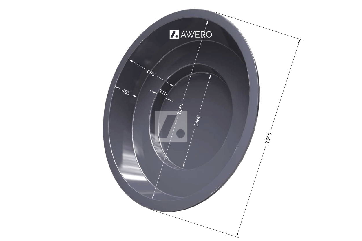 Tünnisisu ümar 2500x2500mm