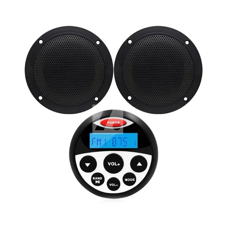 Mariine stereosüsteem kümblustünnile (GR304) 2x 60W kõlariga