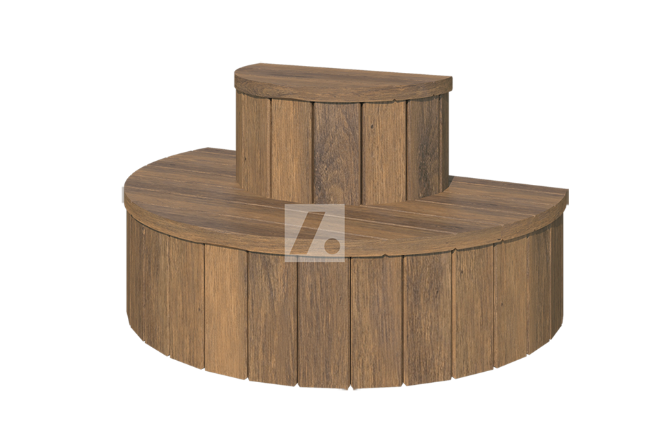 Kaheastmeline ümar kümblustünni trepp