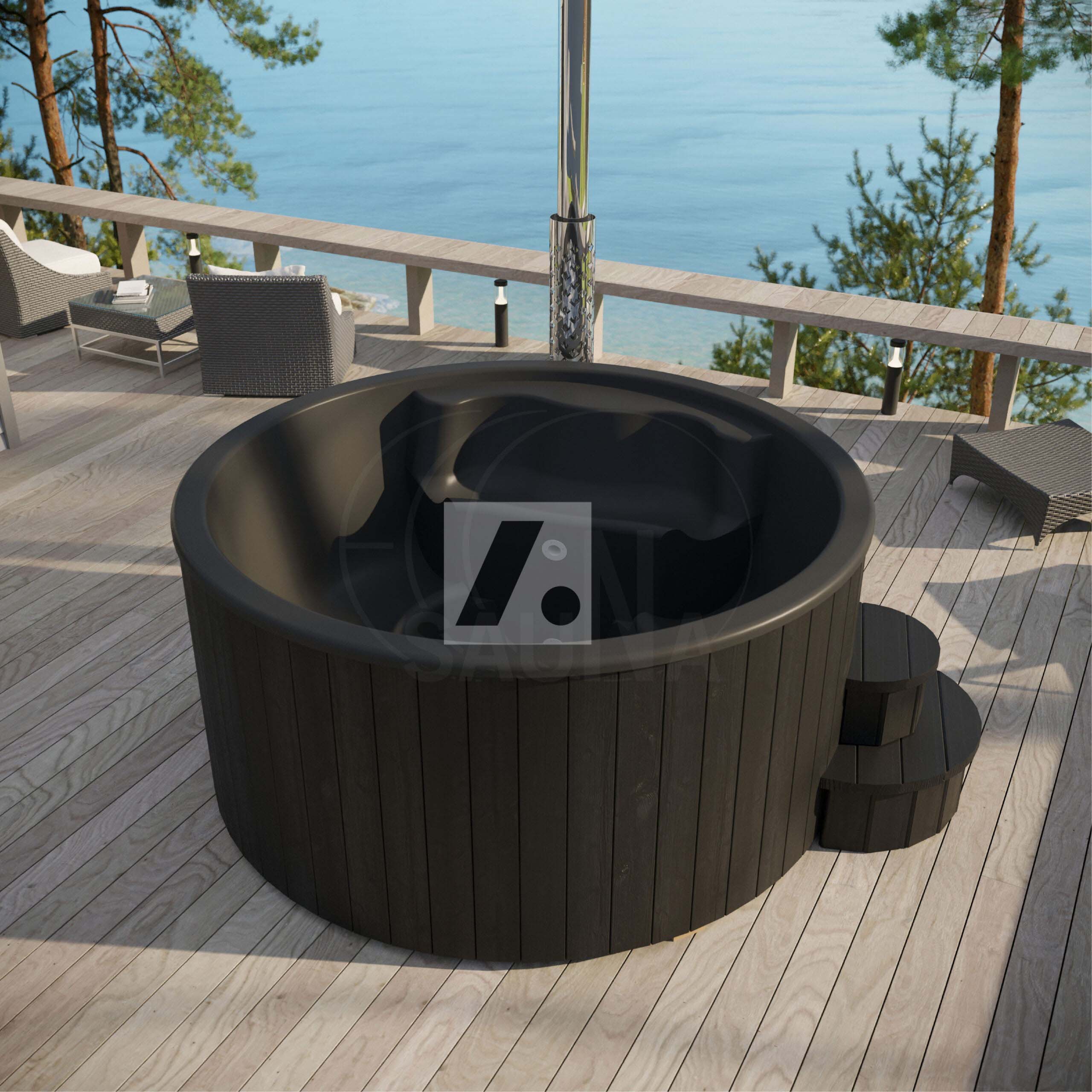 Kümblustünn DeLux 200 "Black Edition" integreeritud ahjuga